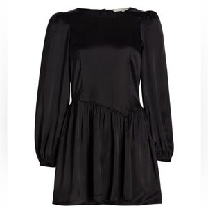 NWT LoveShackFancy Black Satin Garcia Mini Dress size 4